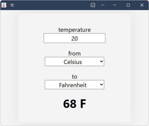 The installed TC app running in its own window