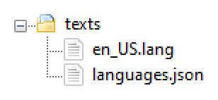 Struttura del file della cartella "texts"