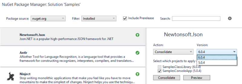 Consolidare le versioni