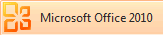Screenshot del collegamento a Office 2010 nel menu Start di Windows.