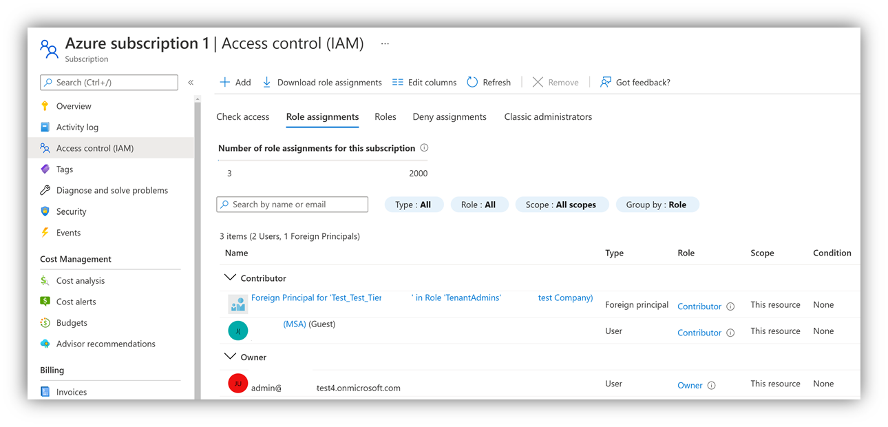 Screenshot che mostra nomi visualizzati non univoci.