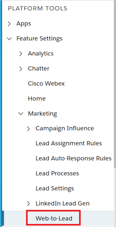 Web a lead di Salesforce