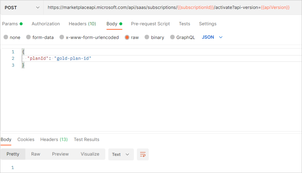 Screedshot mostra il planId.