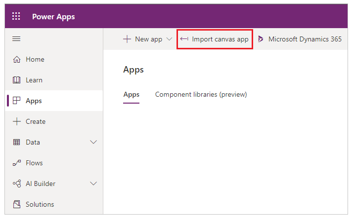 Esporta e importa pacchetti di app canvas - Power Apps | Microsoft Learn