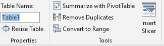 Ridenominazione tabella in Excel.