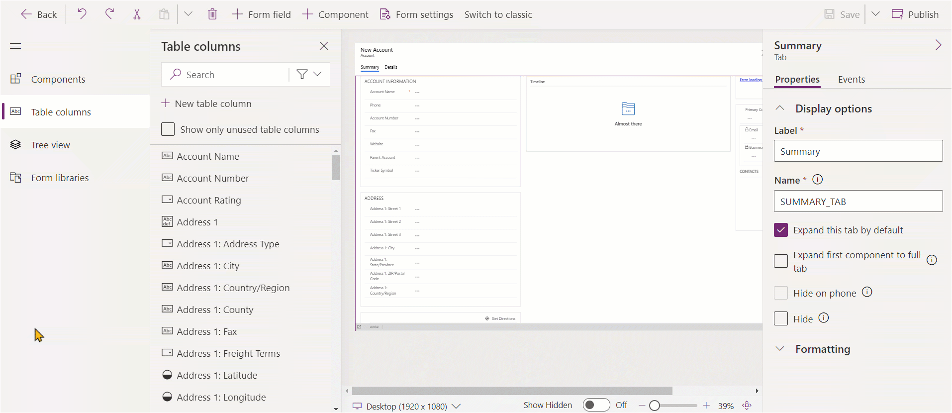 Aggiungere configurare spostare o eliminare colonne in un modulo Power Apps Microsoft Learn