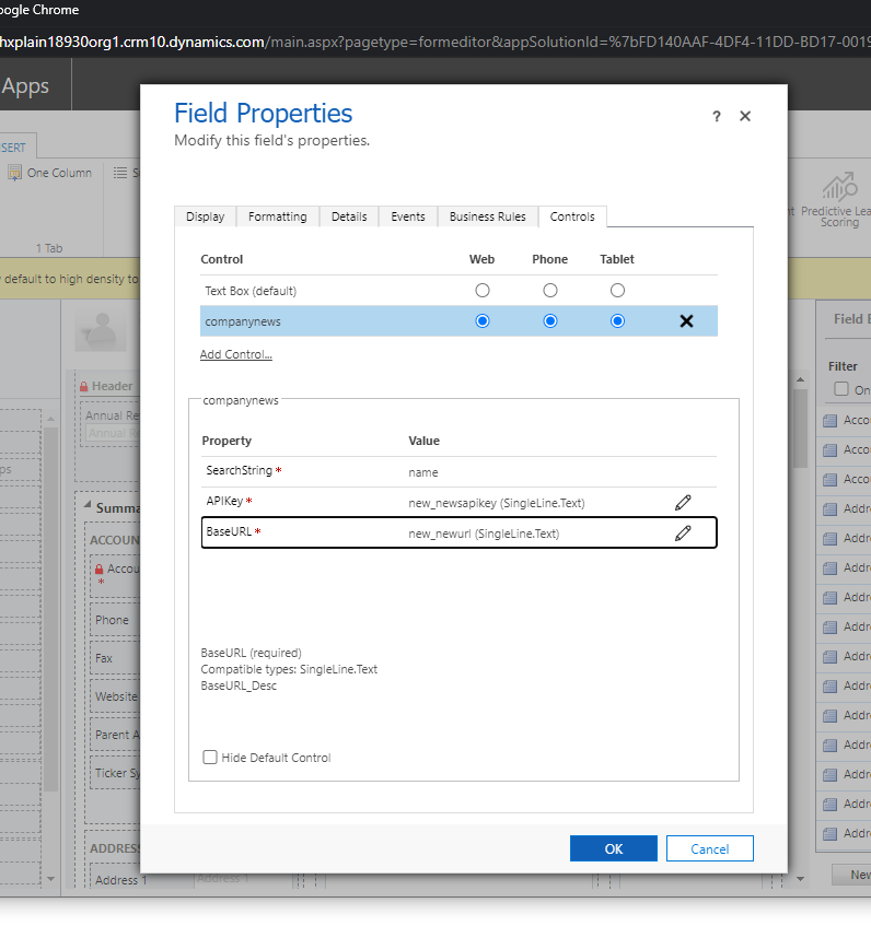 Configura l'associazione dell'URL di base.