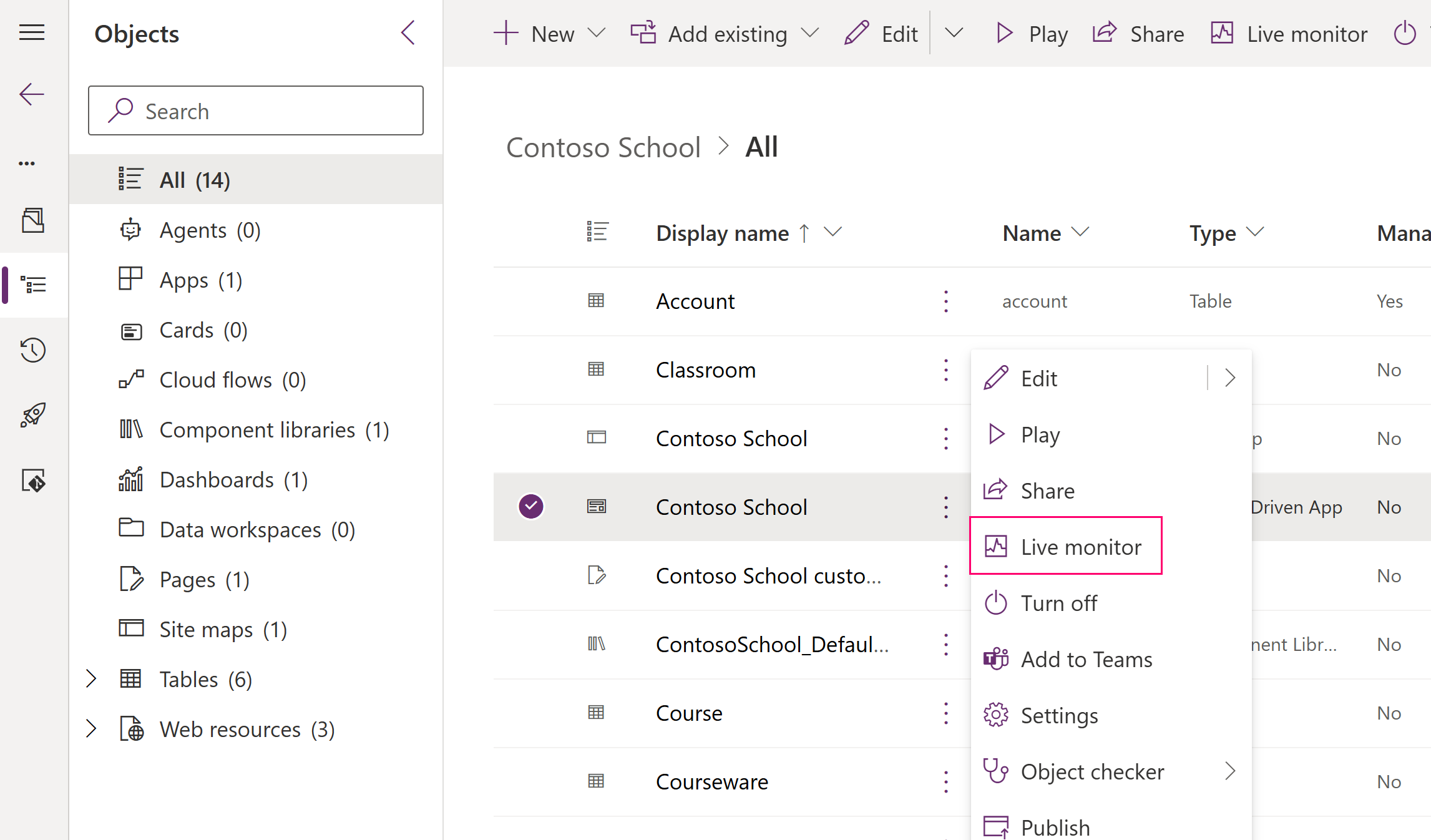 Esempio di app basata su modello