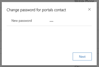 Immettere una nuova password per il contatto.