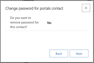 Rimuovere una nuova password per il contatto.