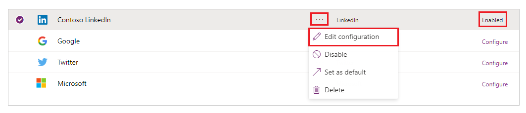 Modificare un provider Modificare un provider.