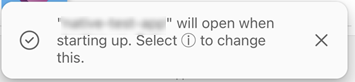 Screenshot che mostra il messaggio di operazione riuscita visualizzato dopo aver  toccare Imposta.