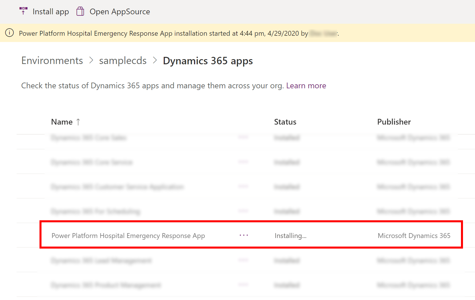 Monitorare l'avanzamento dell'installazione dell'app Monitorare l'avanzamento dell'installazione dell'app.
