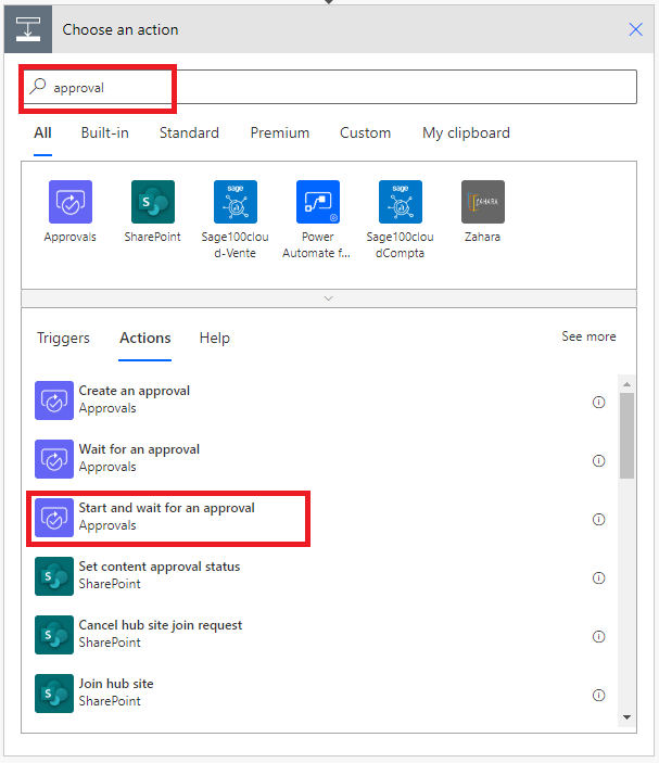 Screenshot che mostra come selezionare l'azione di approvazione nella finestra di progettazione classica.