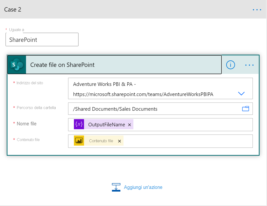 Screenshot that shows the case where you're saving your paginated report to SharePoint Online.