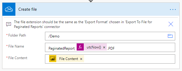 Screenshot that shows where to set the destination path for the file.