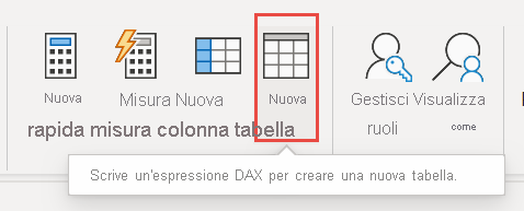 Screenshot dell'icona Nuova tabella.