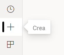 Screenshot of the Create button on the Power BI service.