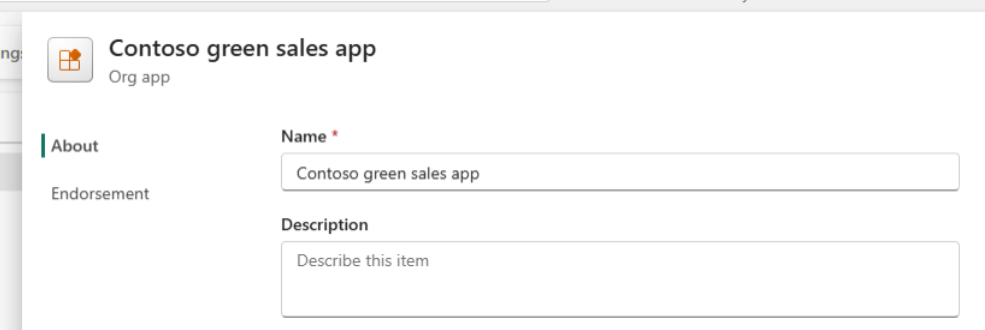 Screenshot che mostra la modifica delle impostazioni dell'applicazione organizzativa.