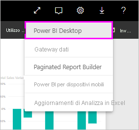 Screenshot di Microsoft Store che mostra l'opzione di download Power BI Desktop.