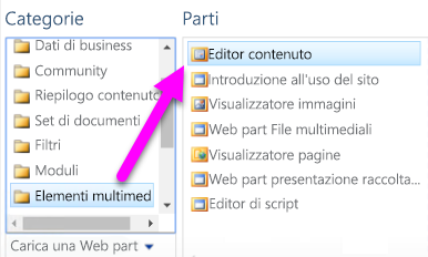 Select Content Editor Web Part