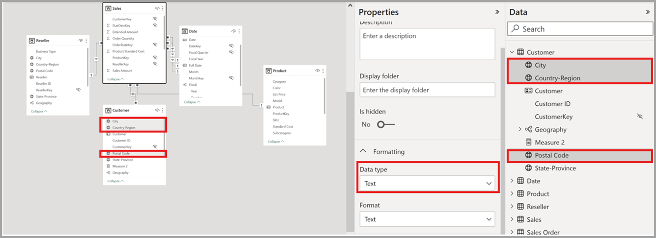 Screenshot dell'impostazione delle proprietà