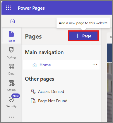 Aggiungere una nuova pagina