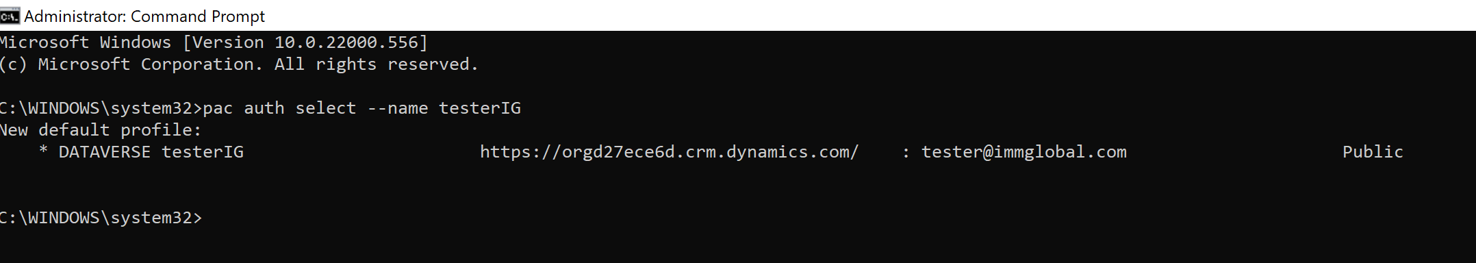 Selezionare un profilo di autenticazione.