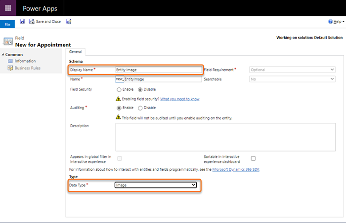 Aggiungi EntityImage come nuovo campo Aggiungi EntityImage come nuovo campo.