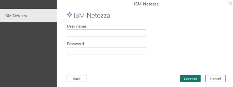Screenshot della finestra di dialogo di autenticazione con la configurazione dell'autenticazione del database.