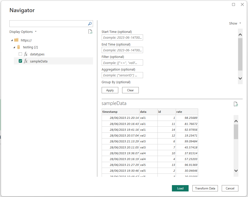 Screenshot che mostra la pagina di anteprima di KX Insights Enterprise.