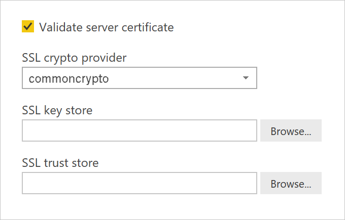 Convalidare il certificato del server : servizio.