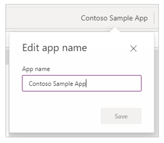 Editor del nome dell'app Editor del nome dell'app.
