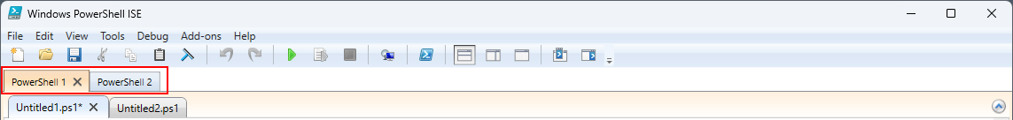 Screenshot delle schede di Windows PowerShell.