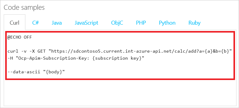Esempi di codice dei modelli del portale per sviluppatori
