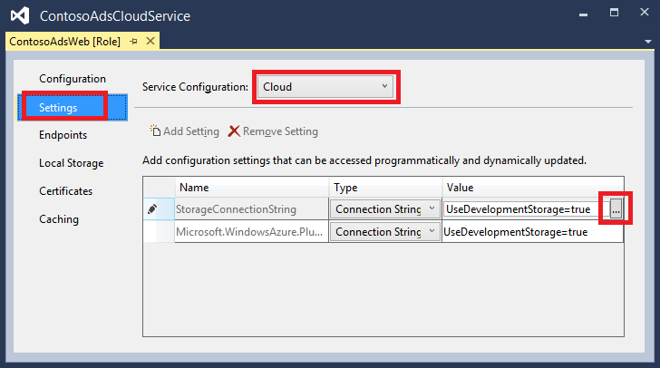 Apri la finestra Crea Stringa di Connessione