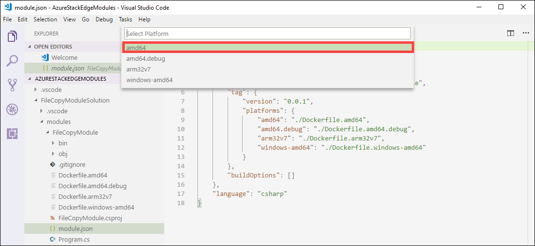 Selezionare la piattaforma
