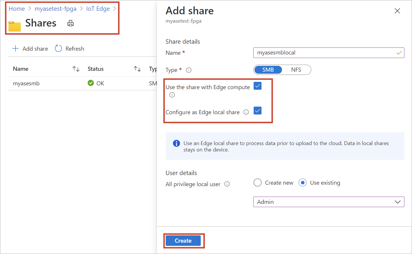 Aggiungere una condivisione locale periferica