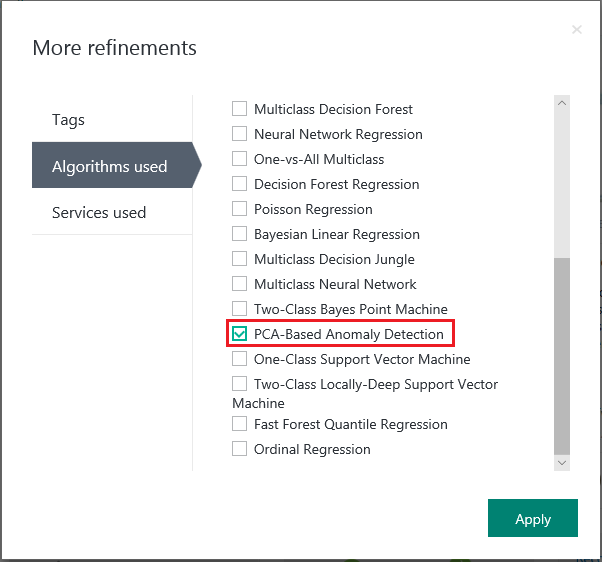 Selezionare i filtri