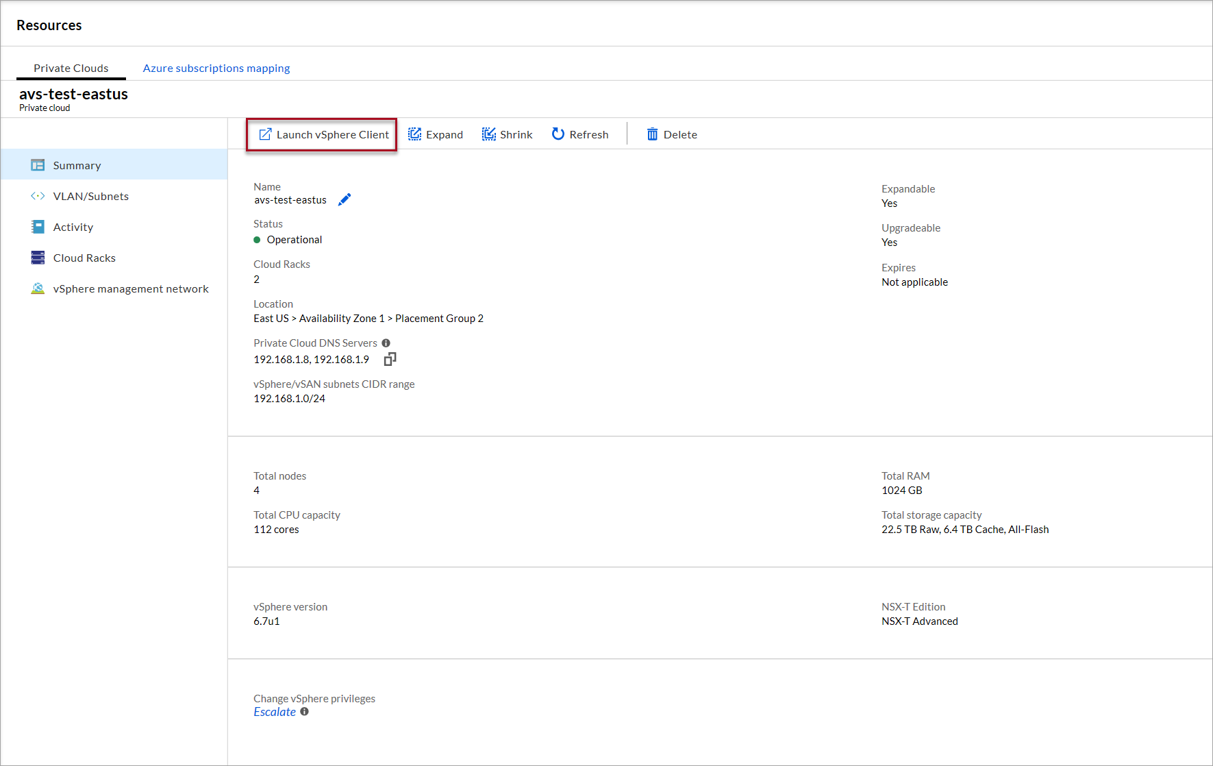 Avviare vSphere Client - Riepilogo