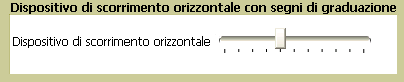 Dispositivo di scorrimento orizzontale con segni di graduazione