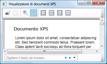 Documento XPS in un controllo DocumentViewer