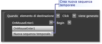 Procedura di creazione di una nuova sequenza temporale