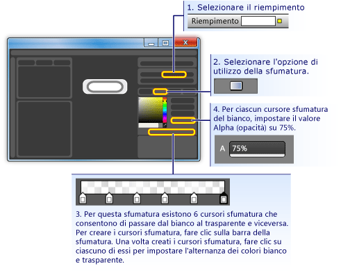 Rettangolo con effetto trasparente