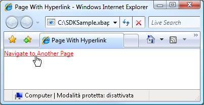 Pagina con collegamento ipertestuale
