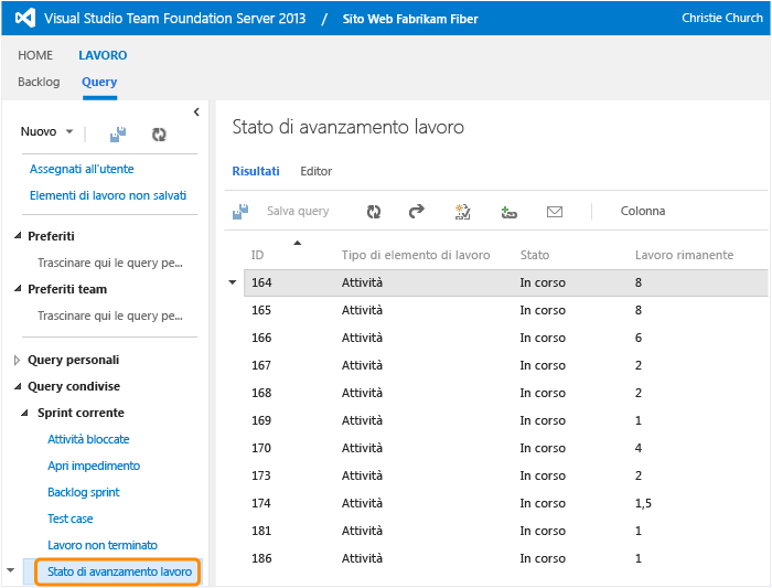 Eseguire una query condivisa