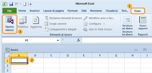 Creare una connessione elenco tra Excel e TFS