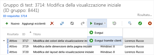Eseguire il test in Microsoft Test Manager