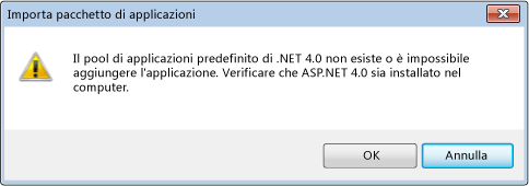 ASP.NET 4 non è registrato in IIS