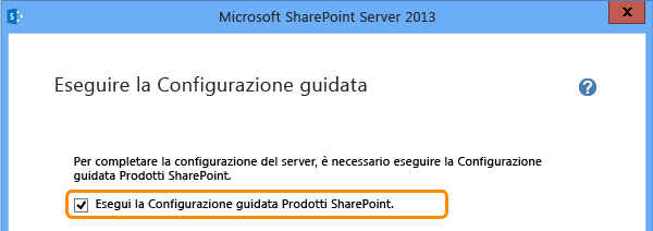 Casella di controllo Esegui la procedura guidata